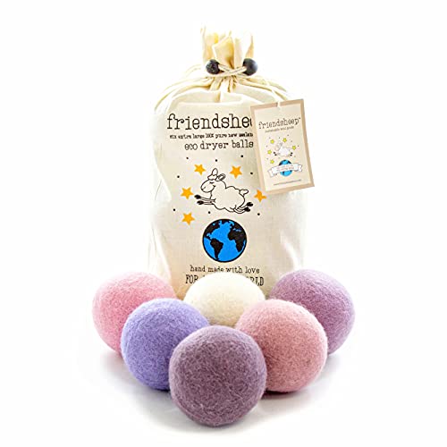 Friendsheep Wool Dryer Balls, Organic Reusable Fabric Softener Alternative for