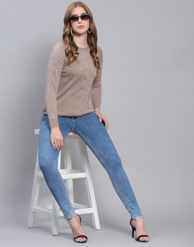Image of Monte Carlo Women Regular Fit Full Sleeve Solid Round Neck Winter Cardigan (Pack of 1)