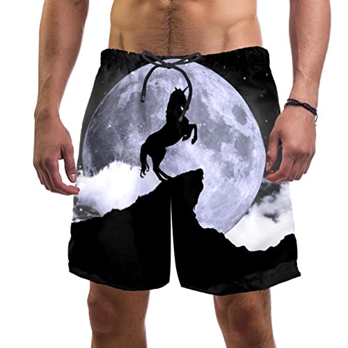 Short de plage à séchage rapide Lurnise : maillots de bain hommes motif cheval confort