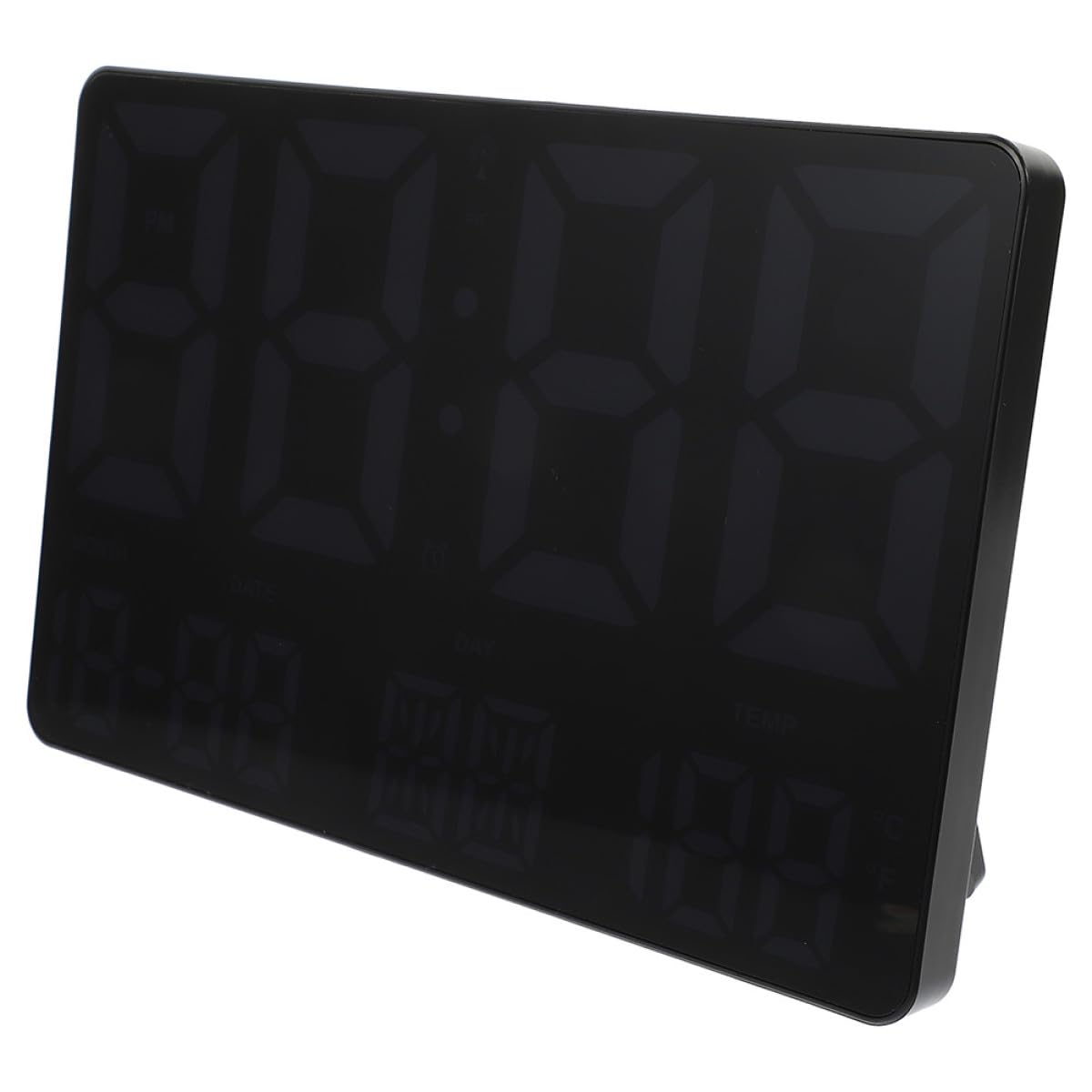 FOMIYES Orologio da Parete Digitale Nero Sensore di Pressione Atmosferica e Umidità, Display LED Grande per Soggiorno e Ufficio Calendario e Luci Colorate