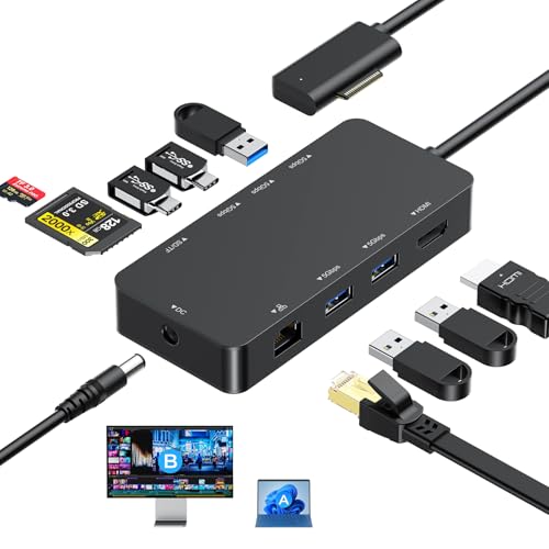 Image of New MS Surface Dock, 11-in-1 Surface Docking Station 4K@60HZ HDMI, Surface Travel Hub for Surface Pro 11 /10 /9 /8 /X /7 /6 /5 /4 /3, Surface Laptop 6 /5 /4 /3 /2 /1, Laptop Go 3 /2 /1, Surface Book