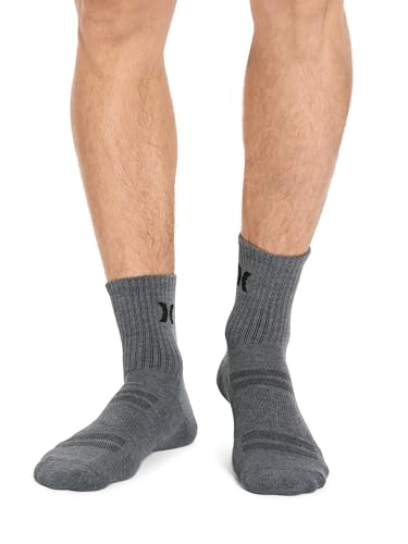 Hurley Men's 8 Pack Sport Cushioned High Quarter Crew Socks2