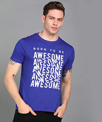 Image of Urbano Fashion Men's Graphic Printed Round Neck Half Sleeve Slim Fit Cotton T-Shirt