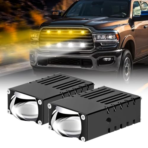 BraveWAY Super Bright Grill Lights, Hi-lo Beam Driving Lights, Mini Projector...