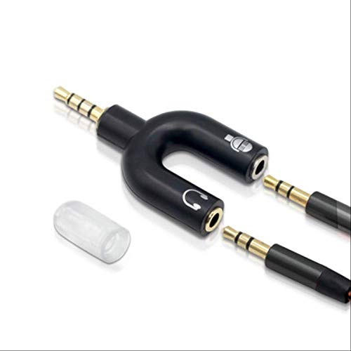 3.5 Mm Splitter for Smartphone Mp3 Mp4 Players Strong Woven and Gold-Plated Stereo Plug U-Shaped Stereo Audio Microphone