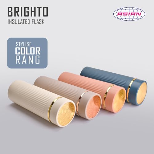 Image of Asian Brighto 500ml Insulated Thermosteel Flask | Hot Drink Coffee & Tea Water Bottle for Winter & Office | 6-Hour Heat Retention | Leakproof & BPA Free Christmas Gifting Travel Mug (Almond)