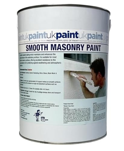 5 Litres - Smooth Acrylic Masonry Paint - Brilliant White