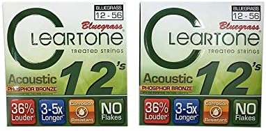 Cleartone Guitar Strings 2-Pack Acoustic Phosphor Bronze Bluegrass 12-56 Treated