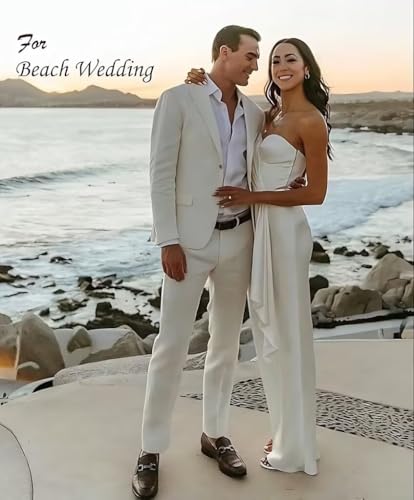 3 Pieces Summer Linen Suit for Men Beach Wedding Slim Fit Blazer Vest Pants Grooms Suits3