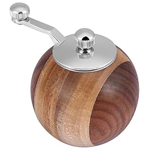 Houten handmatige pepermolenmolen, 5 inch ronde vorm pepermolenfles gebruikt voor kruiden, koken, catering