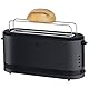 WMF Küchenminis Langschlitztoaster 2 Scheiben mit Brötchenaufsatz, Toaster schmal, XXL, Bagel-Funktion, 7 Bräunungsstufen, 900W, Toaster edelstahl matt, schwarz