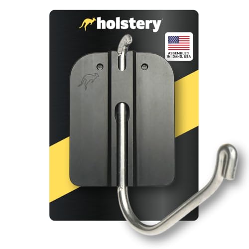 Holstery HookMaster | Tool Belt Utility Hook Holster - Heavy-Duty Steel Swivel Hook Holder - All Metal