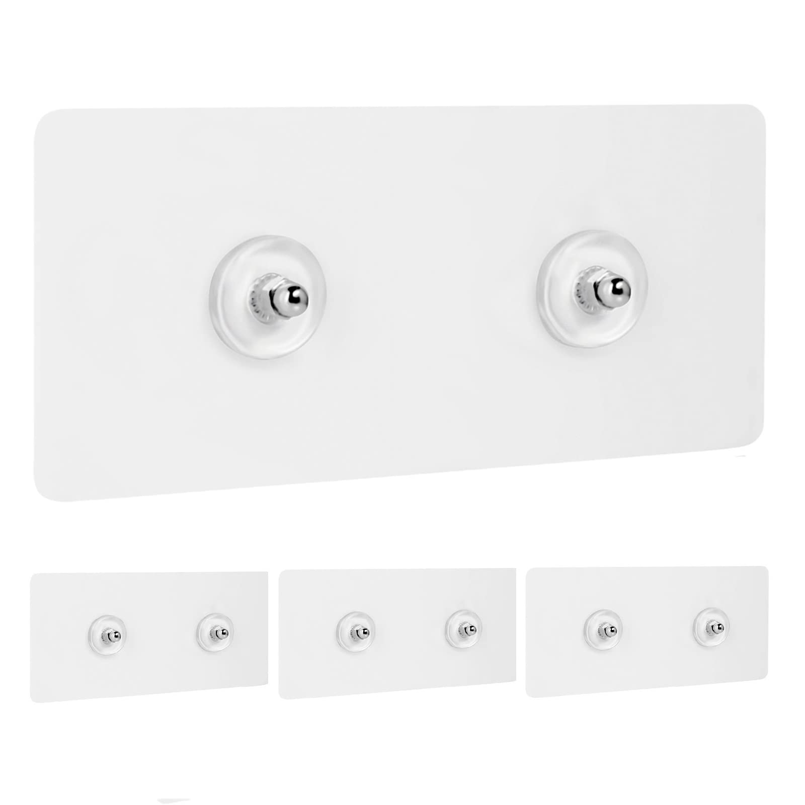 Gueryee 4Pcs Shower Caddy Adhesive Replacement Stickers with Screws Stainless Steel for Caddies Adhesive Hooks with Strong Sticky