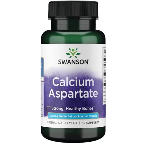 Swanson Calcium Aspartate - Herbal Supplement Promoting Bone Heart & Muscle Health - Natural Formula Promoting Total Body Wellness - (60 Capsules-200mg Each)