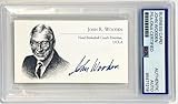 Coach John Wooden UCLA Bruins Basketball Signed Auto Business Card PSA DNA #2 - Autographed College Basketballs
