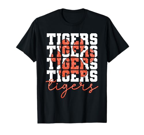 Vintage Tigers Escuela Deportes Nombre Espíritu Regreso A Camiseta