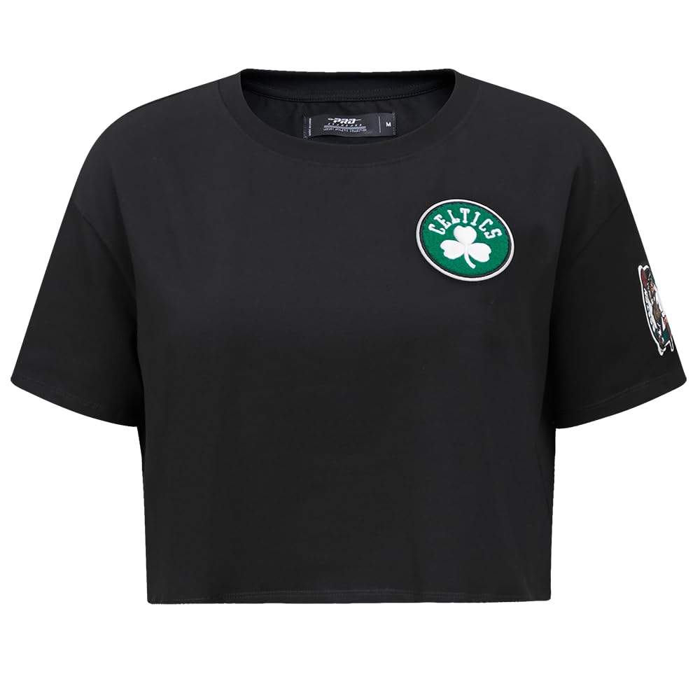Pro Standard Womens NBA Boston Celtics Classic Chenille Short Sleeve Boxy Tee Black S