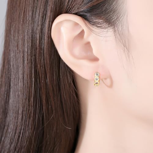 14K Gold Hoop Earrings for Women, Excellent Cut D-VVS Clarity Moissanite Earrings, Fashionable Jewelry Gift for Christmas or Birthday3