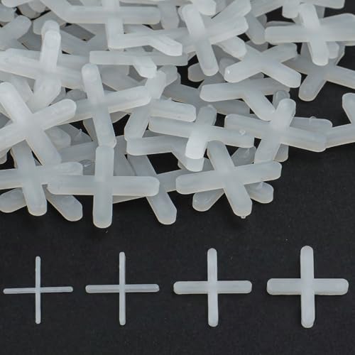 600 PcsTile Spacers 1mm 2mm 2.5mm 3mm Plastic Cross Tile Spacers and LevellersTile Gaskets Tile Leveling System for Decorative Tiles Fixing Road Mat Grouting Garden Slab Washers