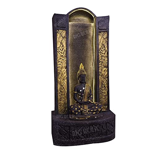 Image of Grey Big Slate Buddha Fountain for Living Room Home Decor Garden Decoration and Drawing Room Indoor Outdoor Home Decor (Big Size:125 cm X 56 cm X 35 cm)