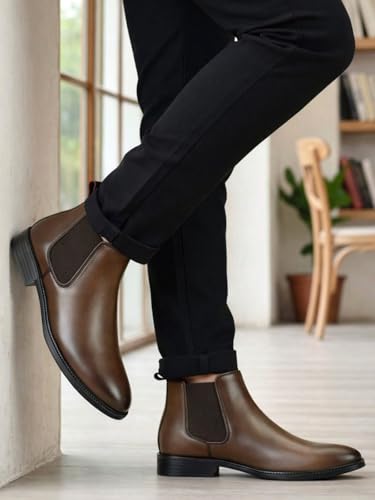 Image of Men's Chelsea Boots | Handcrafted | High Ankle Boot| Comfortable Formal Office & Casual Wear Shoes