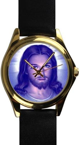 Popular Jesus Christ Unisex -Tone Round Leather Metal Watch