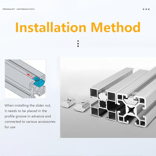 KINDPMA 60 Stück M3 Nutensteine T-Nut-Mutter Schiebemutter Kohlenstoffstahl T-Nut Schiene Gleitmutter T-Nutenstein Aluprofil Zubehör für 20-Serie Aluprofil-Extrusionsschlitz