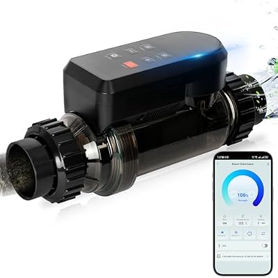 Smart Salt Water Pool Chlorine System Saltwater Chlorinator with Smart App Control, Up to 25,000 Gallons Pool, Titanium Plate Self-Cleaning, Easy to Install, Salt Chlorine Generator
