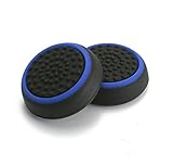 Silicone Thumb Stick Grip Cap Joystick Thumbsticks Caps Cover for PS4 Xbox One PS3 Xbox 360 PS2 Game Controllers (Black w/Blue)