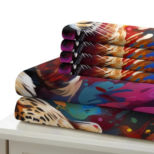 Housse de couette léopard hypoallergénique microfibre douce avec fermeture éclair pour ado