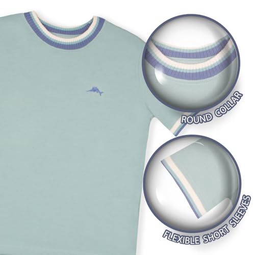Image of Tommy Bahama Boys Casual Crewneck Short Sleeve T-Shirt & Elastic Waist Pants Set, 2-Piece Back to School Outfit for Kids