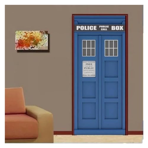 Autocollants de porte simulation toilettes papier peint adhésif