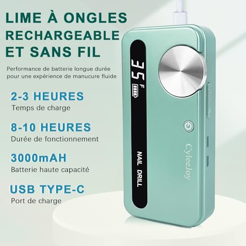 Kit profesional de lima eléctrica para uñas recargable miniatura 3