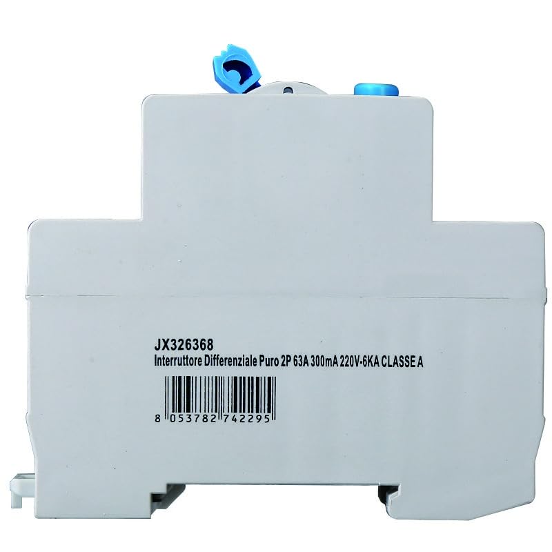 Interrupteur différentiel pur 2P 63A 300mA 220V-6KA classe A 300mA pour rail DIN - 2 modules DIN - Protection circuit et sécurité installations