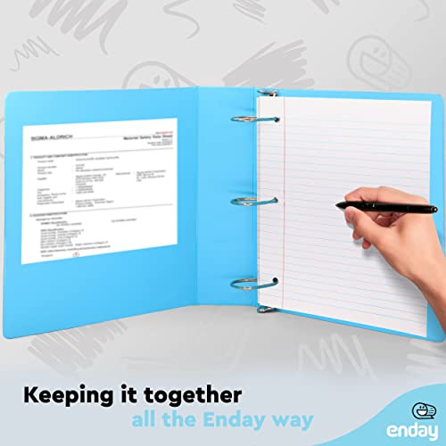 2 Inch Binder 3 Ring Binders, Slant D-Ring 2” Clear View Cover With 2 Inside Pockets, Heavy Duty Colored School Supplies Office And Home Binders Pink, Blue, Purple, Green (4 Pack) – By Enday #TOP5