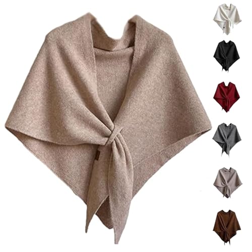 Women's Solid Color Scarf Pashmina Shawl Wraps Soft Knitted Blend Scarf Cape for Women