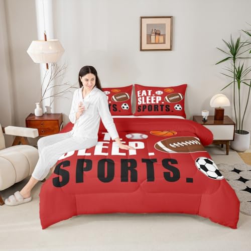 Image of Feelyou Sports Comforter Set King Size for Kids Boys Girls