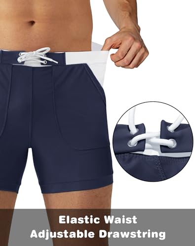 MAGNIVIT Men's Swimwear Swimsuits Solid Basic Long Swim Sport Trunks Board Shorts with Pockets4