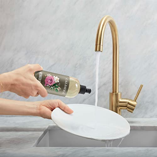 Image of Caldrea Dish Soap, Biodegradable Dishwashing Liquid Made with Soap Bark and Aloe Vera, Rosewater Driftwood Scent, 16 oz