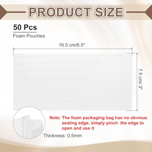 QUARKZMAN 50 Stk Polsterschaumbeutel 6 x 3 Polsterpackmaterial Schaumpolsterfolie Einwickelpolster Für Umzug Und Verpackung Von Geschirr China Büchern Bilderrahmen