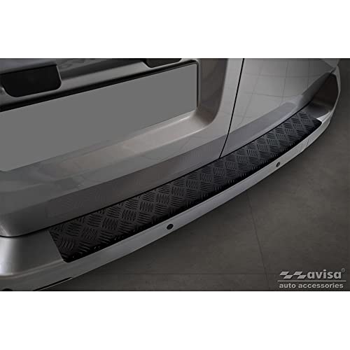Protection de seuil arrière en alu compatible avec Citroën SpaceTourer/Jumpy & Peugeot Traveller/Expert & Toyota Proace Verso 2016-& Opel Vivaro/Zafira Life...