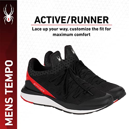 Spyder Men's Road Running Shoes, Black/Fiery Red, 11.54
