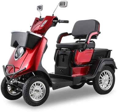 1000W 2 Seater Heavy Duty Mobility Scooter for Adults & Seniors, 500lbs Capacity Powered Mobility Scooters with 36-Mile Range, 15 MPH, 3-Speed Control, Adjustable Seat, Storage Box, Red