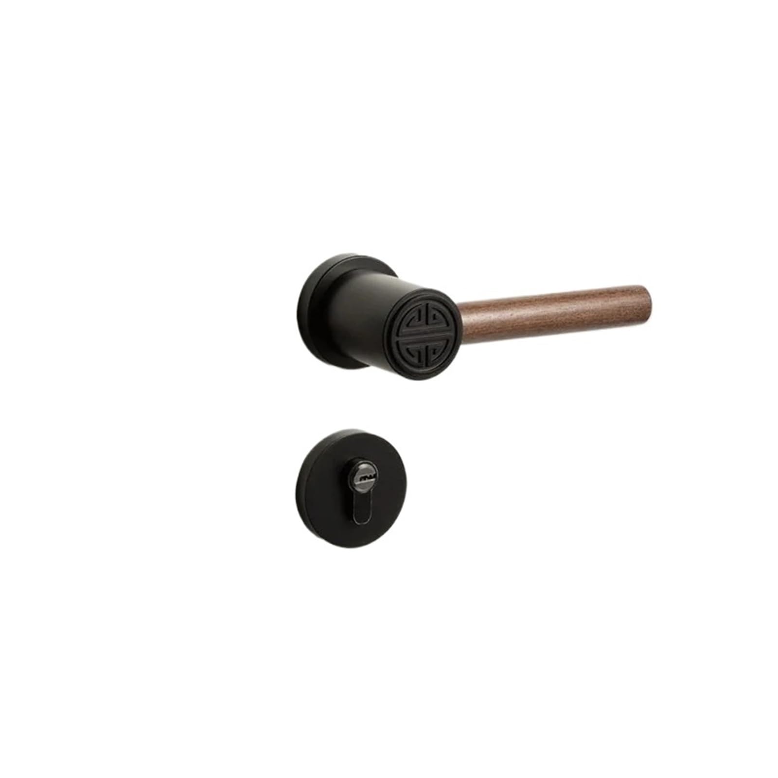 BSAXITHZB Retro Bedroom Silent Split Door Lock Handle(Black-Silent Lock)