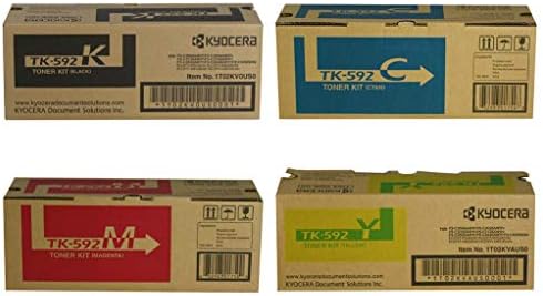 Kyocera TK-592K, TK-592C, TK-592M, TK-592Y 4-Color Toner Cartridge Set