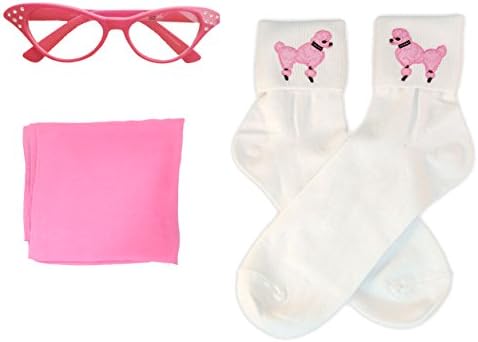 Hip Hop 50s Shop Kids 3 Piece Accessory Set (Hot Pink, Child)