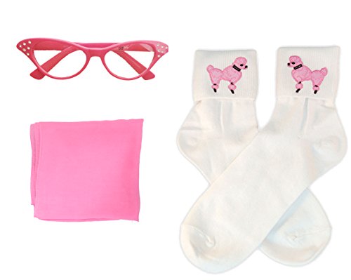 Hip Hop 50S Shop Kids 3 Piece Accessory Set (Hot Pink, Child) #TOP14