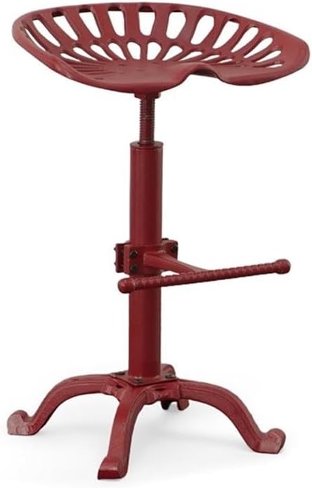 Vintage Farmhouse 18.75" Metal Stool in Red