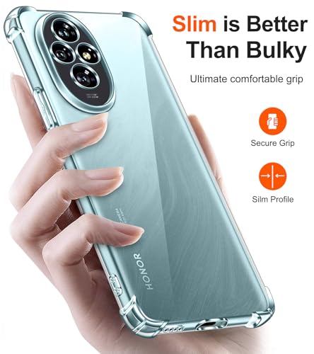 Image of Shockproof Clear Bumper Back Cover Case for Honor 200 5G |360 Degree Soft Transparent Back Cover Case for Honor 200 5G (Transparent)