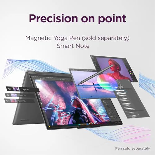 Image of Lenovo Yoga 7 2-in-1 Copilot+ AI PC Laptop, 14 inch 2K OLED Touch (100% DCI-P3), AMD Ryzen AI 5 340 (Up to 50 Tops), 16GB LPDDR5, 512GB SSD, for Creator Business Professional, Windows 11, EAT 16GB USB PEN